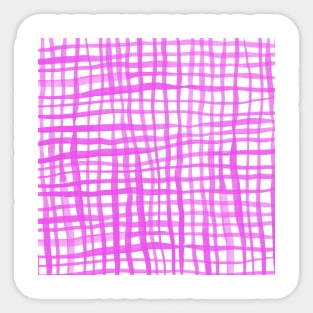 Watercolor doodle gingham - pink Sticker